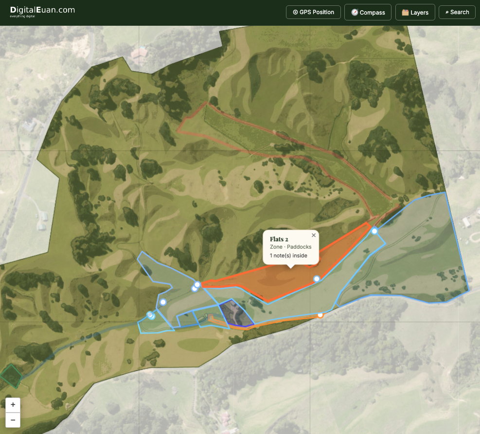 Screenshot of the Guided Trail App running as a farm walk trail